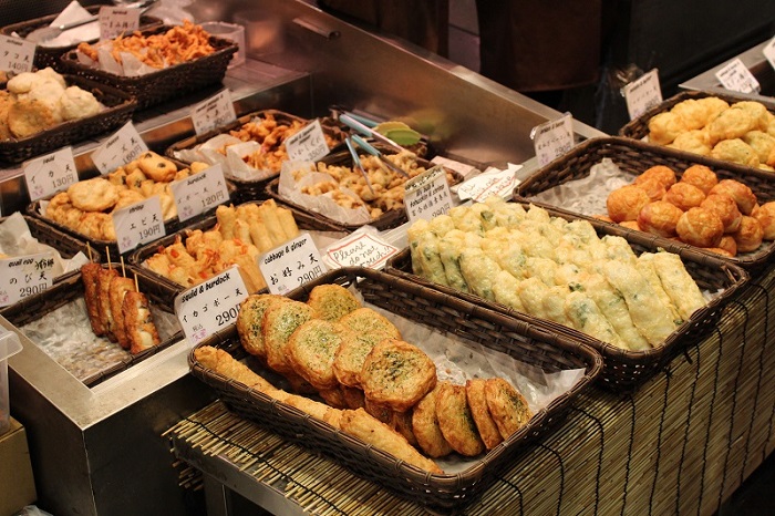 Kyoto's authentic street-food at Nishiki Market.